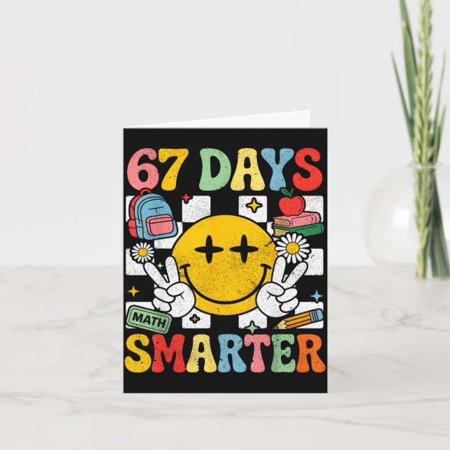 Tarjeta 67th Day Of School Funny 67 Days Smarter Teacher B (Anverso)