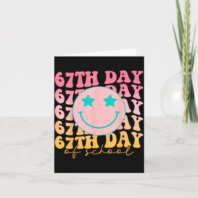 Tarjeta 67th Day Of School Shirt 67 Days Smarter Teacher B (Anverso)