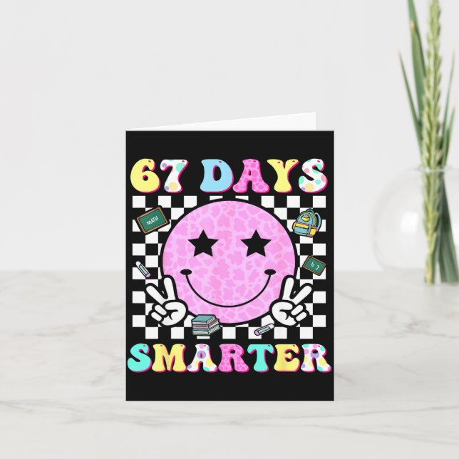 Tarjeta 67th Day Of School Shirt 67 Days Smarter Teacher B (Anverso)