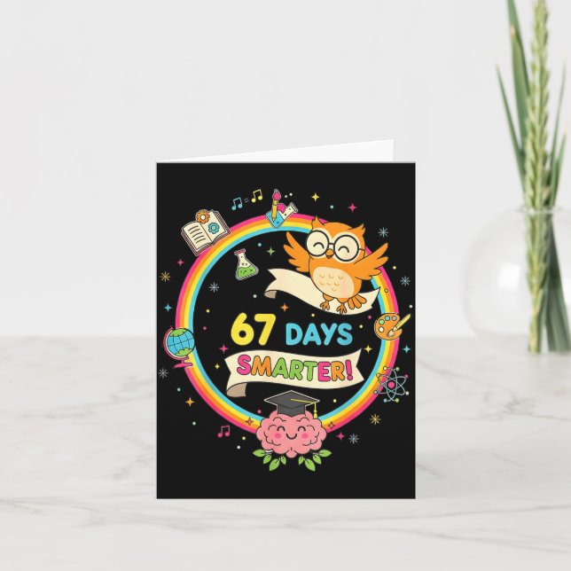 Tarjeta 67th Day Of School Shirt 67 Days Smarter Teacher B (Anverso)