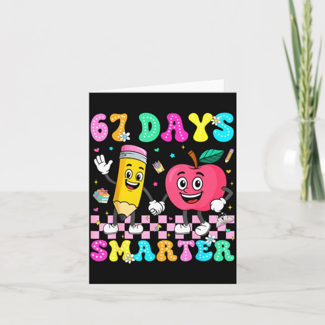 Tarjeta 67th Day Of School Shirt 67 Days Smarter Teacher B (Anverso)