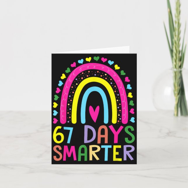 Tarjeta 67th Day Of School Teacher 67 Days Smarter Rainbow (Anverso)