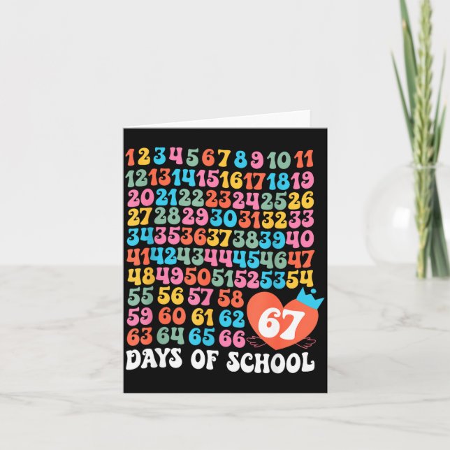 Tarjeta 67th Day Of School Teacher Kids Funny Six Seven 10 (Anverso)