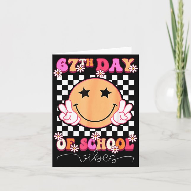 Tarjeta 67th Day Of School Vibes Funny Six Seven 67 Meme S (Anverso)