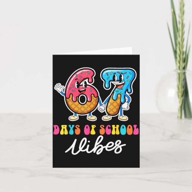 Tarjeta 67th Day Of School Vibes Funny Six Seven 67 Meme S (Anverso)