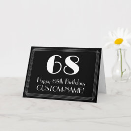 Tarjeta 68º cumpleaños ~ Art Deco Inspirado Aspecto "68", 