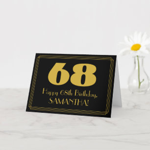 Tarjeta 68.º cumpleaños: Aspecto inspirado en el Art Deco