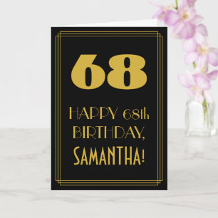 Tarjeta 68 cumpleaños ~ Look inspirado en Art Deco "68" y 