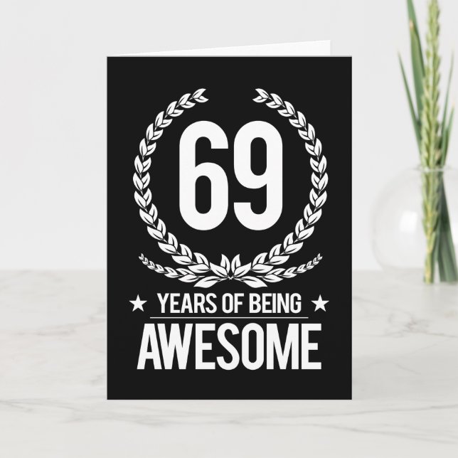 Tarjeta 69º Cumpleaños (69 Años De Ser Increíble) (Anverso)