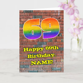 Tarjeta 69º cumpleaños: Arcoiris inspirado en graffiti div