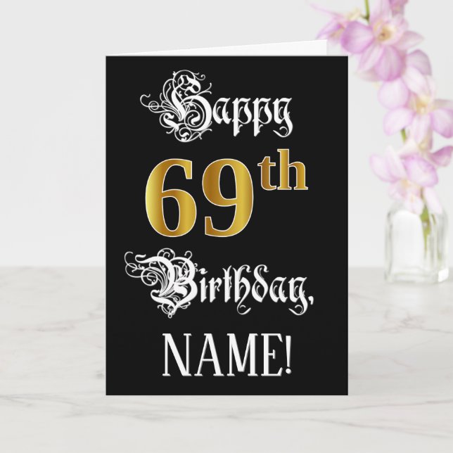 Tarjeta 69º Cumpleaños — Guión de Fancy; Mirada de Oro Fau (Orquídea)