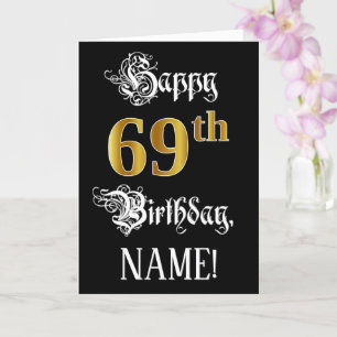 Tarjeta 69º Cumpleaños — Guión de Fancy; Mirada de Oro Fau