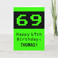 69º cumpleaños: Nerdy / Geeky Style "69" y nombre