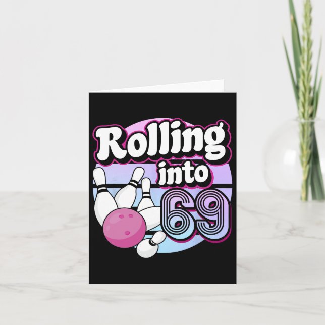Tarjeta 69 Bowling 69 cumpleaños (Anverso)