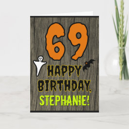 Tarjeta 69 Cumpleaños: Tema espeluznante de Halloween, nom