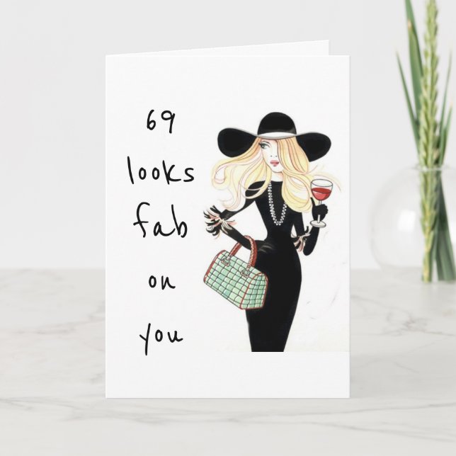 TARJETA **69 Y USTED ES FABULOSO** CUMPLEAÑOS (Anverso)