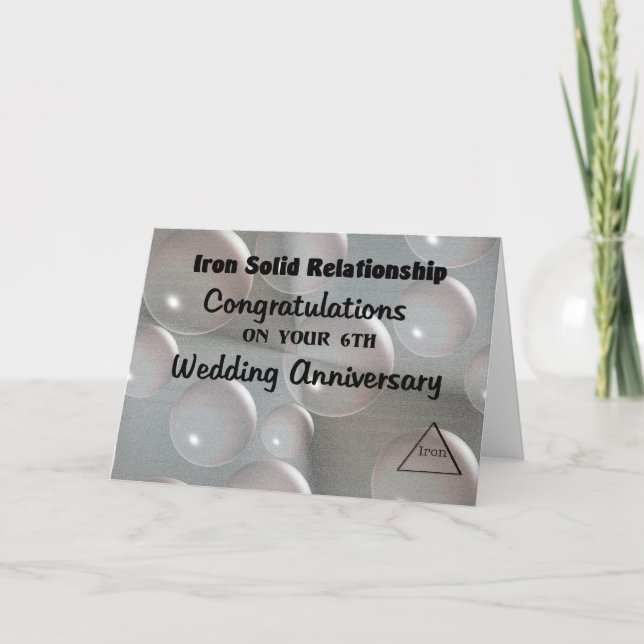 Tarjeta 6.º Aniversario Boda (Anverso)