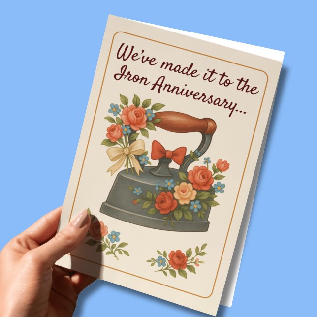 Tarjeta 6.º aniversario boda hierro romántico (Subido por el creador)
