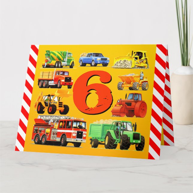 Tarjeta 6.º Camión de cumpleaños (Anverso)