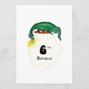 Tarjeta 6.º dragón de cumpleaños