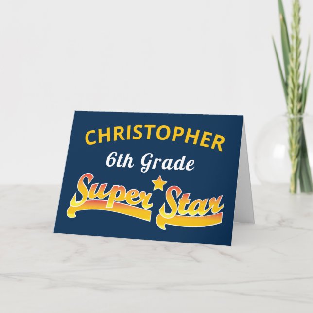 Tarjeta 6.º Graduado de la Escuela Super Star (Anverso)
