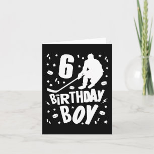 Tarjeta 6.º Nacimiento Niños de Hockey sobre Hielo Fiesta 