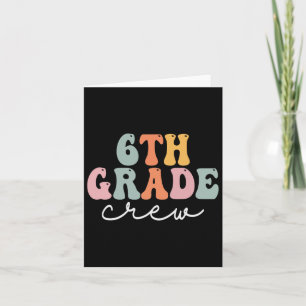 Tarjeta 6.º Primer día feliz para las mujeres retro groovy