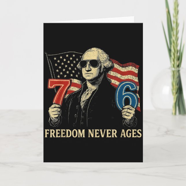 Tarjeta 6-7 7-6 George Washington Diseño de libertad para  (Anverso)
