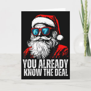 Tarjeta 6 7 Cara de Santa Seis Siete Meme Divertido 67 Nav