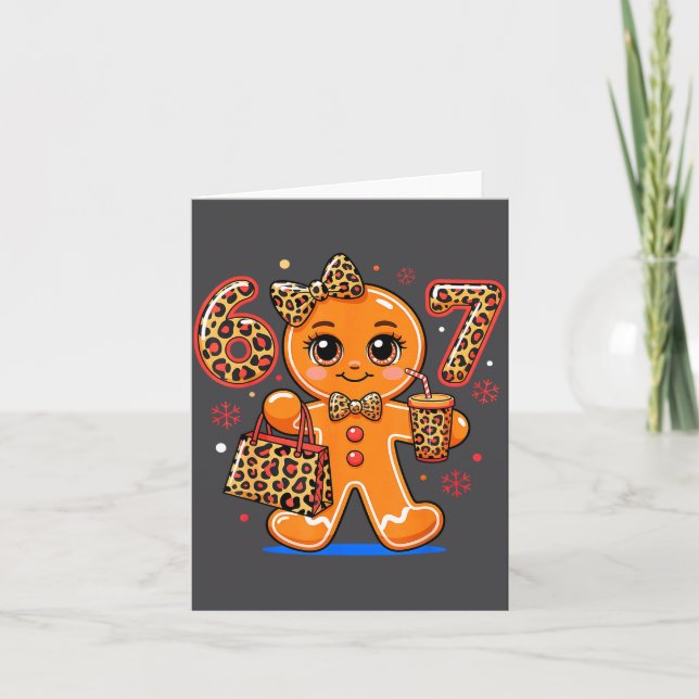 Tarjeta 6 7 Christmas Leopard Gingerbread  (Anverso)