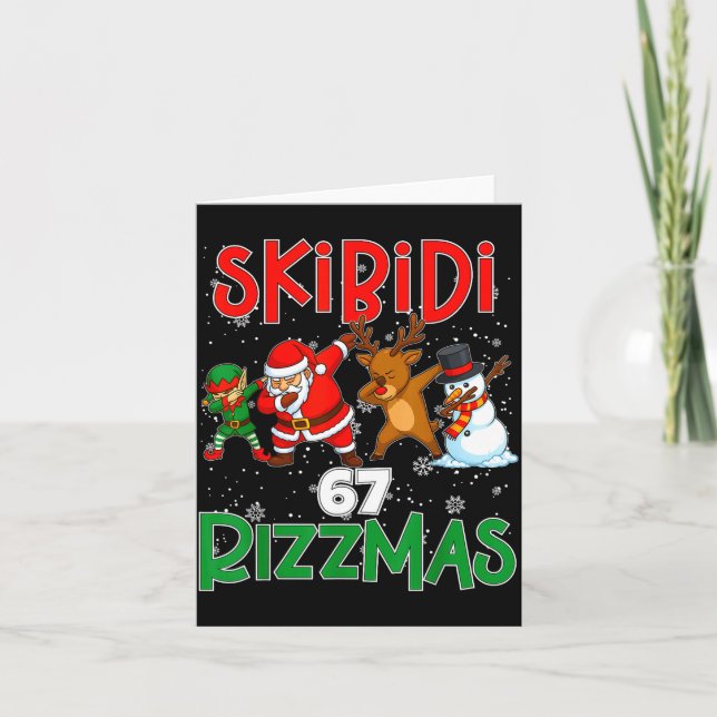 Tarjeta 6 7 Christmas Skibidi Rizzmas 67 Meme Gen Alpha Sl (Anverso)
