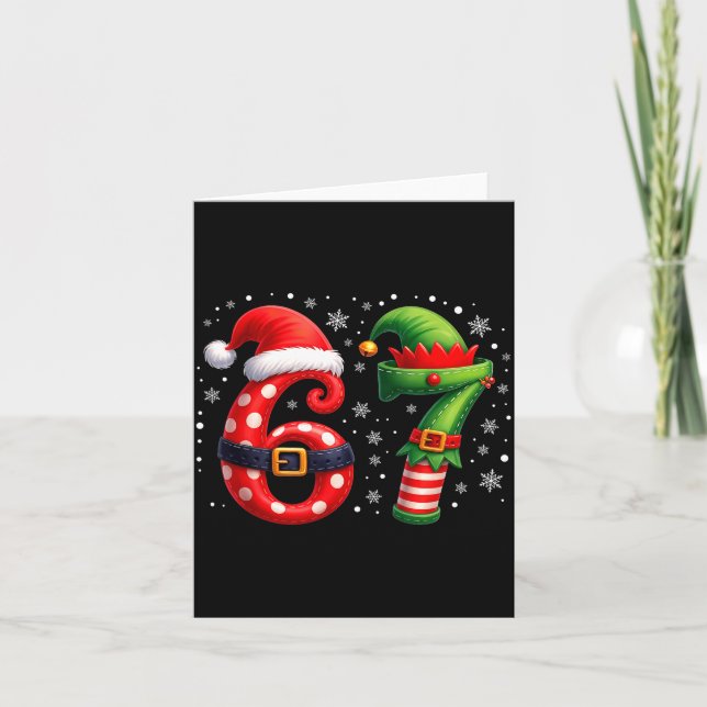 Tarjeta 6-7 Christmas Squad Funny 67 Six Seven Meme Xmas 6 (Anverso)