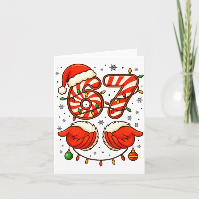 Tarjeta 6-7 Christmas Squad Funny 67 Six Seven Meme Xmas 6 (Anverso)