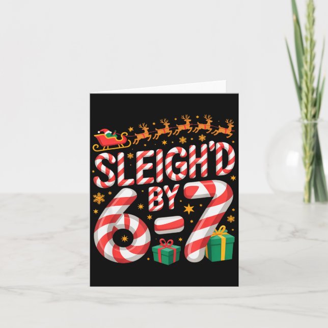 Tarjeta 6-7 Christmas Ugly Sweater Six Seven Xmas 67 Meme  (Anverso)