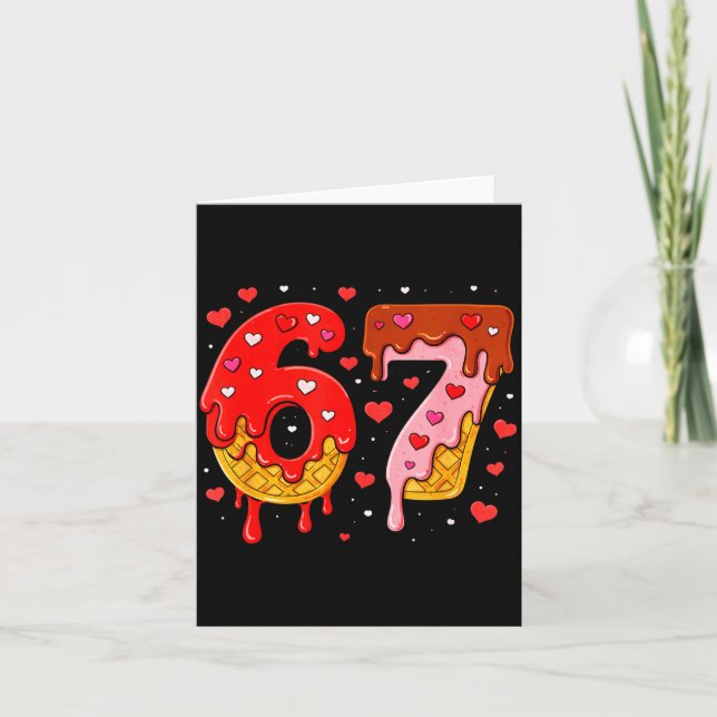 Tarjeta 6 7 Cream Drip Six Seven Meme Valentine's Day Men  (Anverso)