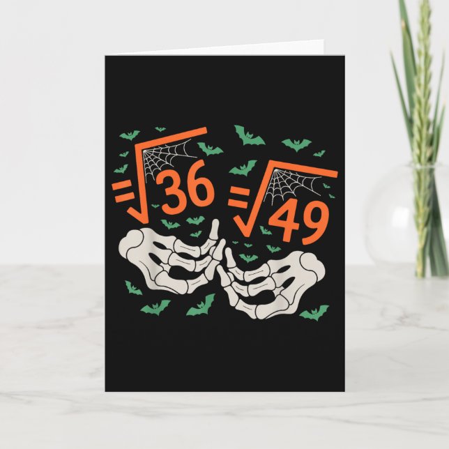 Tarjeta 6 7 Halloween Math Square Root 67 Meme Gen Alpha S (Anverso)