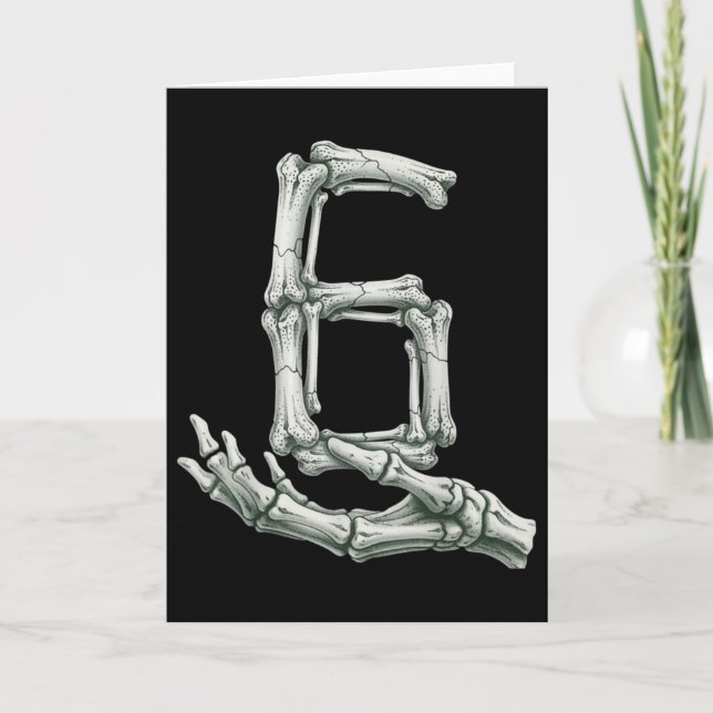 Tarjeta 6 7 Halloween Skeleton Funny 67 Meme Gen Alpha Six (Anverso)
