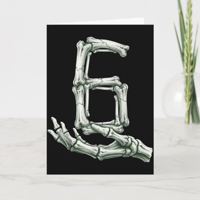 Tarjeta 6 7 Halloween Skeleton Funny 67 Meme Gen Alpha Six (Anverso)