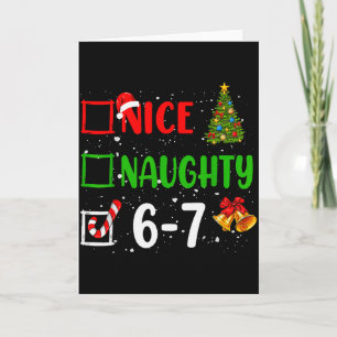 Tarjeta 6-7 Meme Bonito Travieso 67 Navidad Divertida Xmas