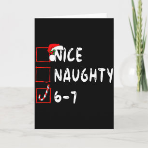 Tarjeta 6-7 Meme Bonito Travieso 67 Navidad Divertido Gráf
