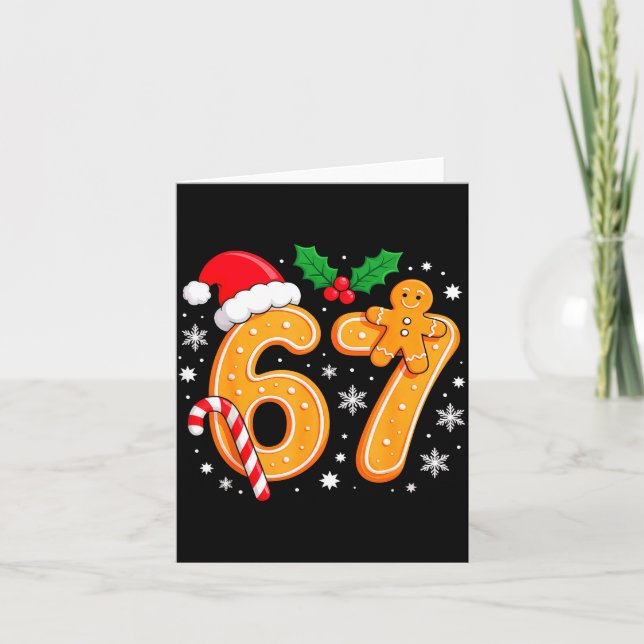 Tarjeta 6 7 Meme Christmas 67 Six Seven Cookies Gingerbrea (Anverso)