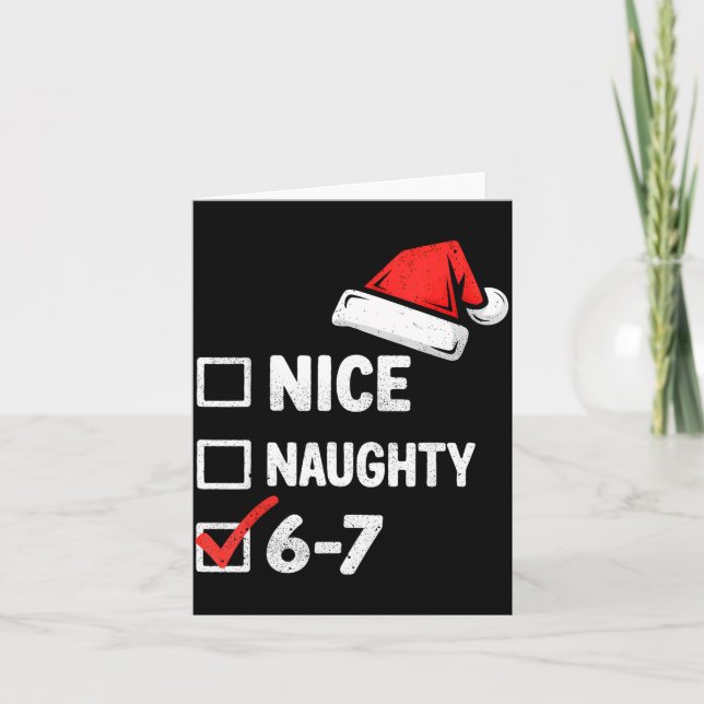 Tarjeta 6-7 Meme Funny Christmas Retro Santa Hat Xmas 6 7  (Anverso)