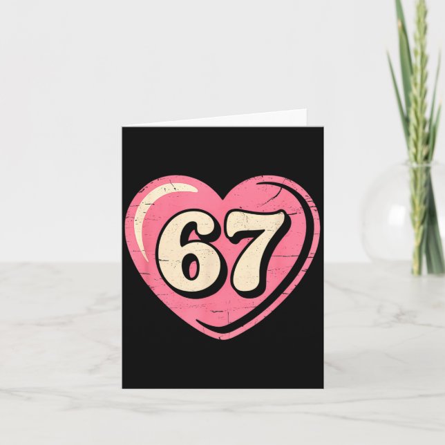 Tarjeta 6 7 Meme Heart Gen Alpha Six Seven 67 Valentines K (Anverso)