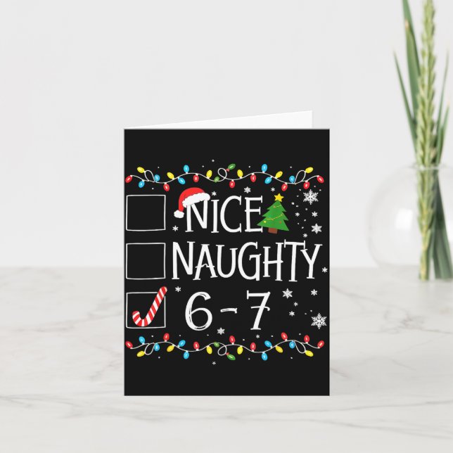 Tarjeta 6-7 Meme Nice Naughty 67 Christmas  (Anverso)