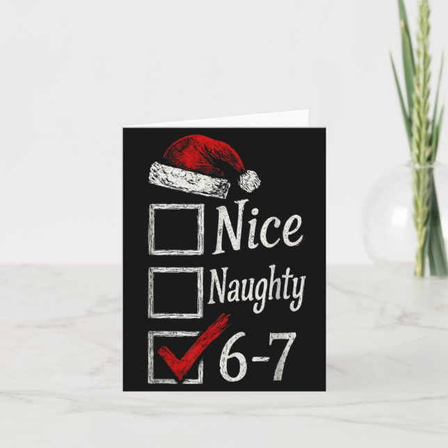 Tarjeta 6-7 Meme Nice Naughty 67 Christmas Brain Rot Funny (Anverso)