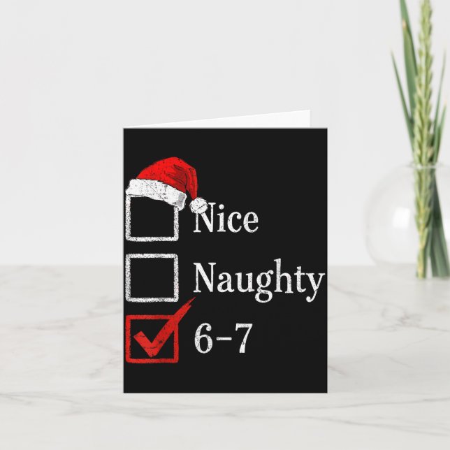 Tarjeta 6-7 Meme Nice Naughty 67 Christmas Brain Rot Funny (Anverso)
