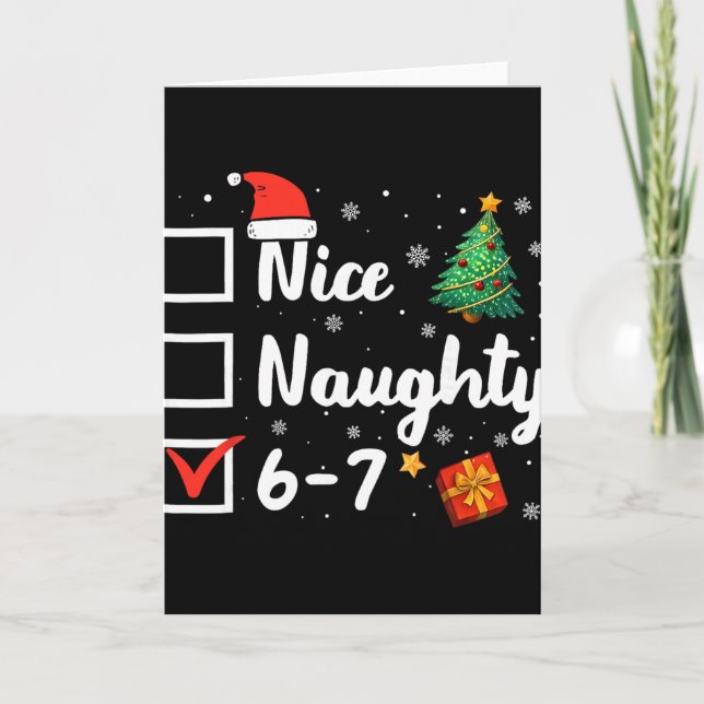 Tarjeta 6-7 Meme Nice Naughty 67 Christmas Funny  (Anverso)