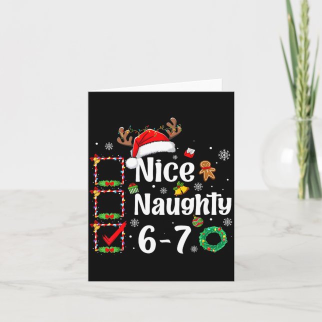 Tarjeta 6-7 Meme Nice Naughty 67 Christmas Funny Xmas Men  (Anverso)
