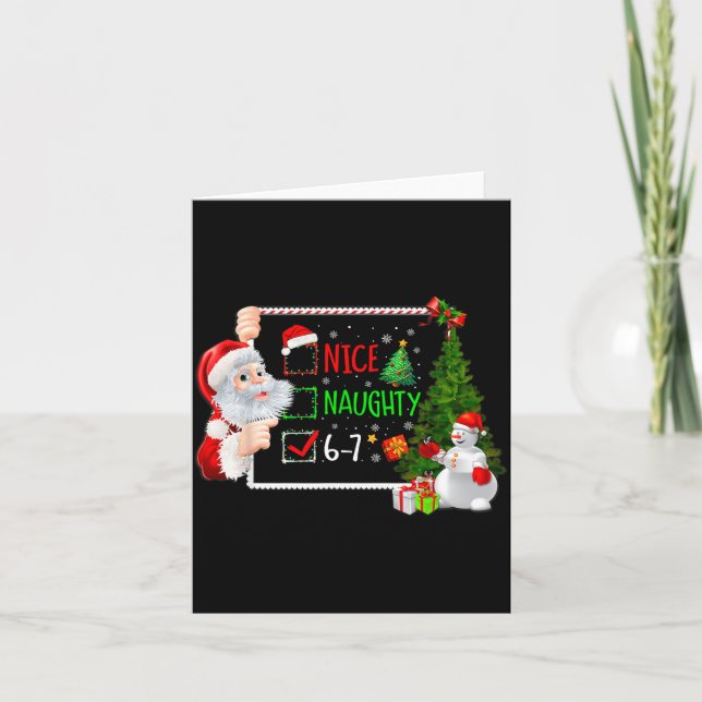 Tarjeta 6-7 Meme Nice Naughty 67 Christmas Santa Says  (Anverso)