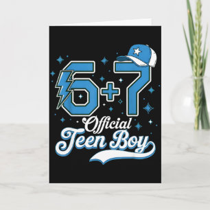 Tarjeta 6 + 7 Meme Oficial Cumpleaños 13 Adolescente Béisb